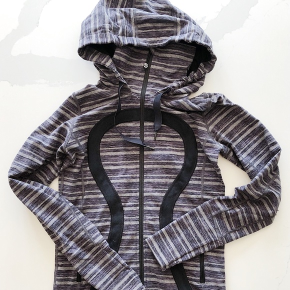 lululemon athletica Tops - lululemon | Zip Up Stretch Gray Stripe lululemon athletica Tops - lululemon | Zip Up Stretch Gray Stripe